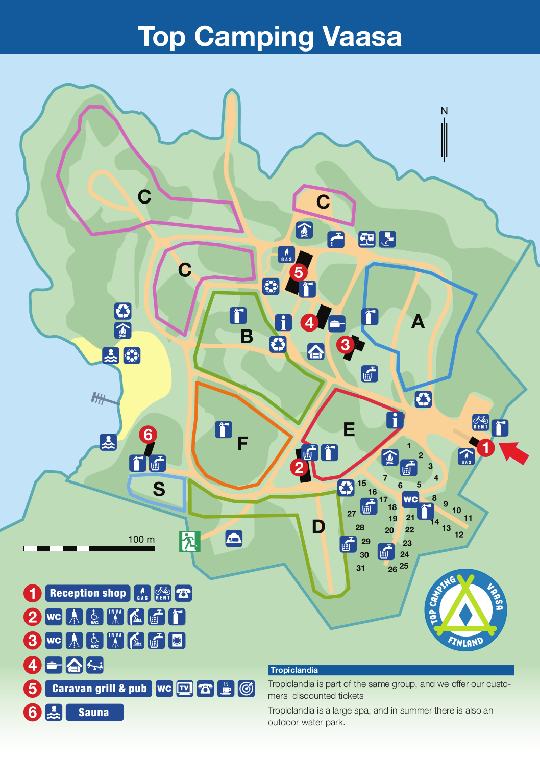 Area map of Top Camping Vaasa